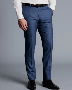 Suit Pants|Pants & Shorts<Charles Tyrwhitt Sharkskin Suit Pants - Ocean Blue