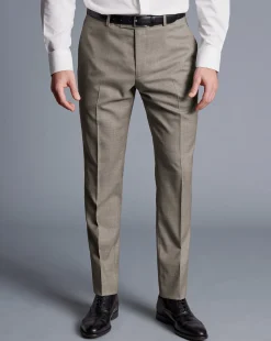 Suit Pants|Pants & Shorts<Charles Tyrwhitt Sharkskin Suit Pants - Taupe