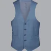 Vests<Charles Tyrwhitt Sharkskin Suit Vest - Cornflower Blue
