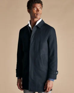 Coats|Raincoats<Charles Tyrwhitt Showerproof Cotton Raincoat - Dark Navy