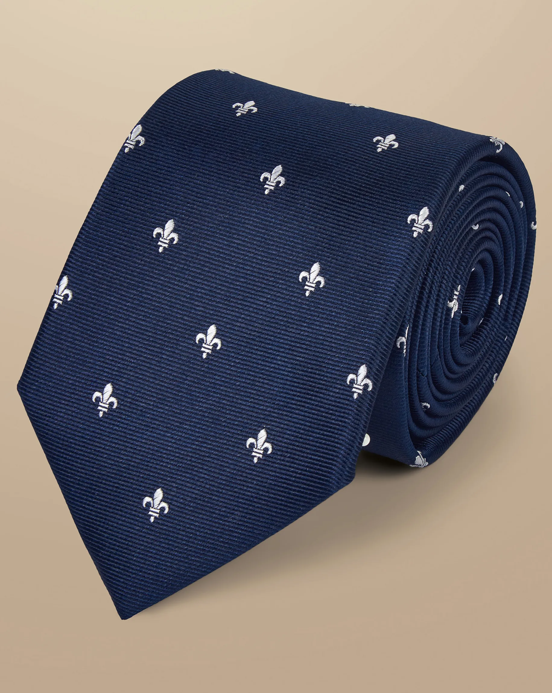 Ties & Bow-ties<Charles Tyrwhitt Silk Fleur-de-lys Tie - French Blue Navy