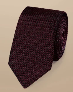 Ties & Bow-ties<Charles Tyrwhitt Silk Grenadine Italian Tie - Maroon Red