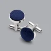 Cufflinks<Charles Tyrwhitt Silk Round Cufflinks - Navy
