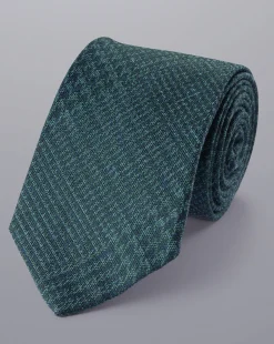 Ties & Bow-ties<Charles Tyrwhitt Silk Wool Blend Prince of Wales Check Tie - Green & Blue Green and Blue