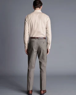 Pants & Shorts<Charles Tyrwhitt Smart Cotton Stretch Pants - Taupe