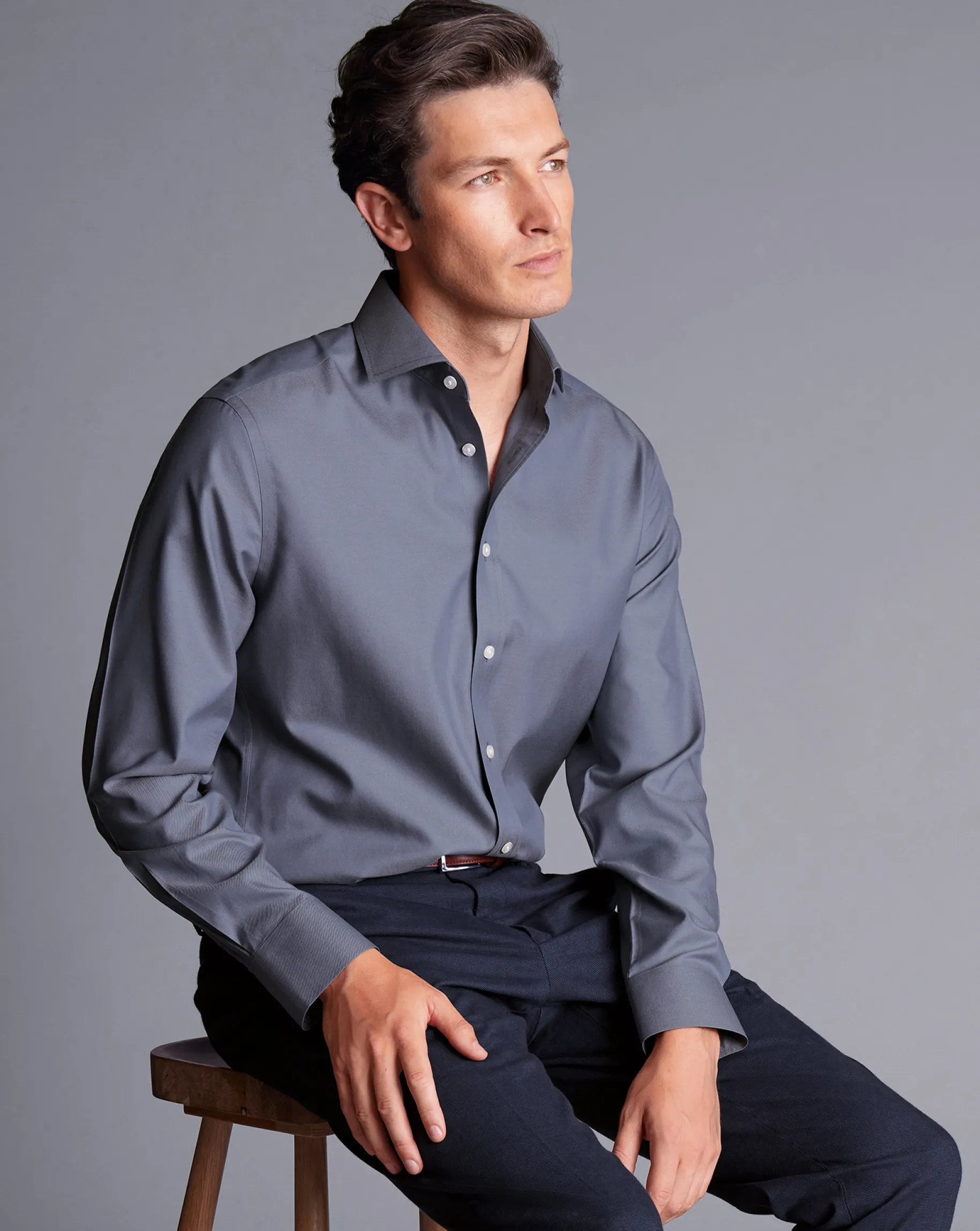 Seasonal Looks|Pants & Shorts<Charles Tyrwhitt Smart Cotton Stretch Pants - Ink Blue