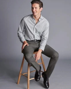 Seasonal Looks|Pants & Shorts<Charles Tyrwhitt Smart Cotton Stretch Pants - Dark Grey