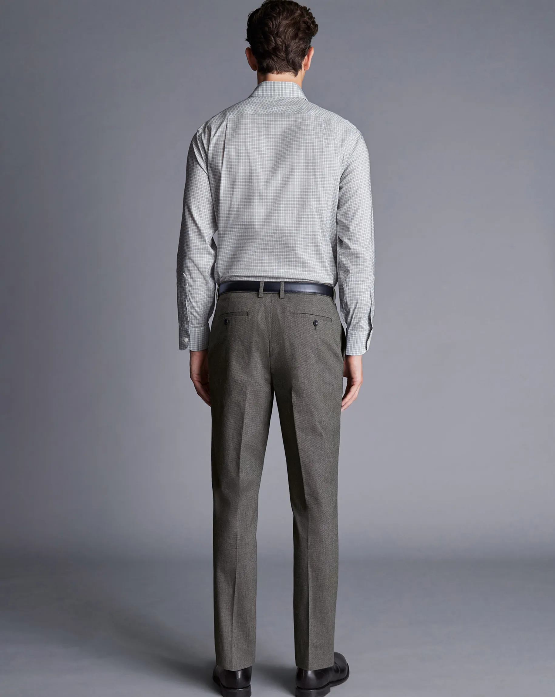 Seasonal Looks|Pants & Shorts<Charles Tyrwhitt Smart Cotton Stretch Pants - Dark Grey