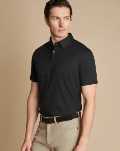 Smart polos|Black<Charles Tyrwhitt Smart Jersey Polo - Black