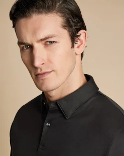 Smart polos|Black<Charles Tyrwhitt Smart Jersey Polo - Black
