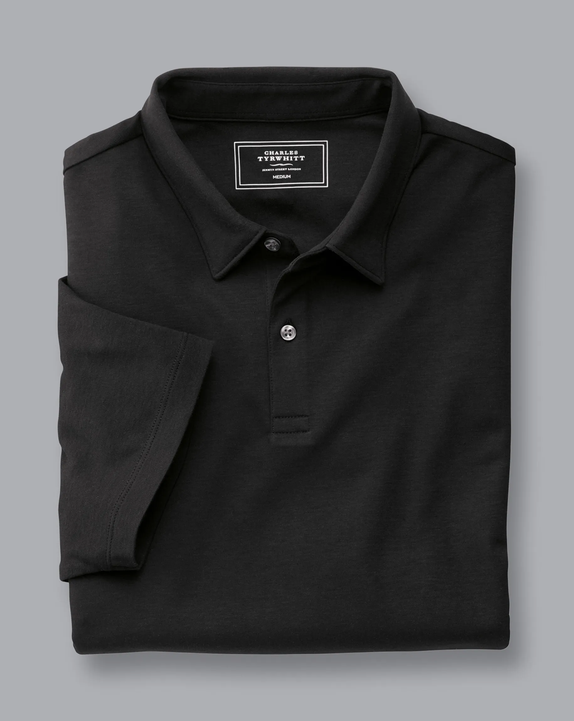 Smart polos|Black<Charles Tyrwhitt Smart Jersey Polo - Black