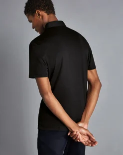 Smart polos|Black<Charles Tyrwhitt Smart Jersey Polo - Black