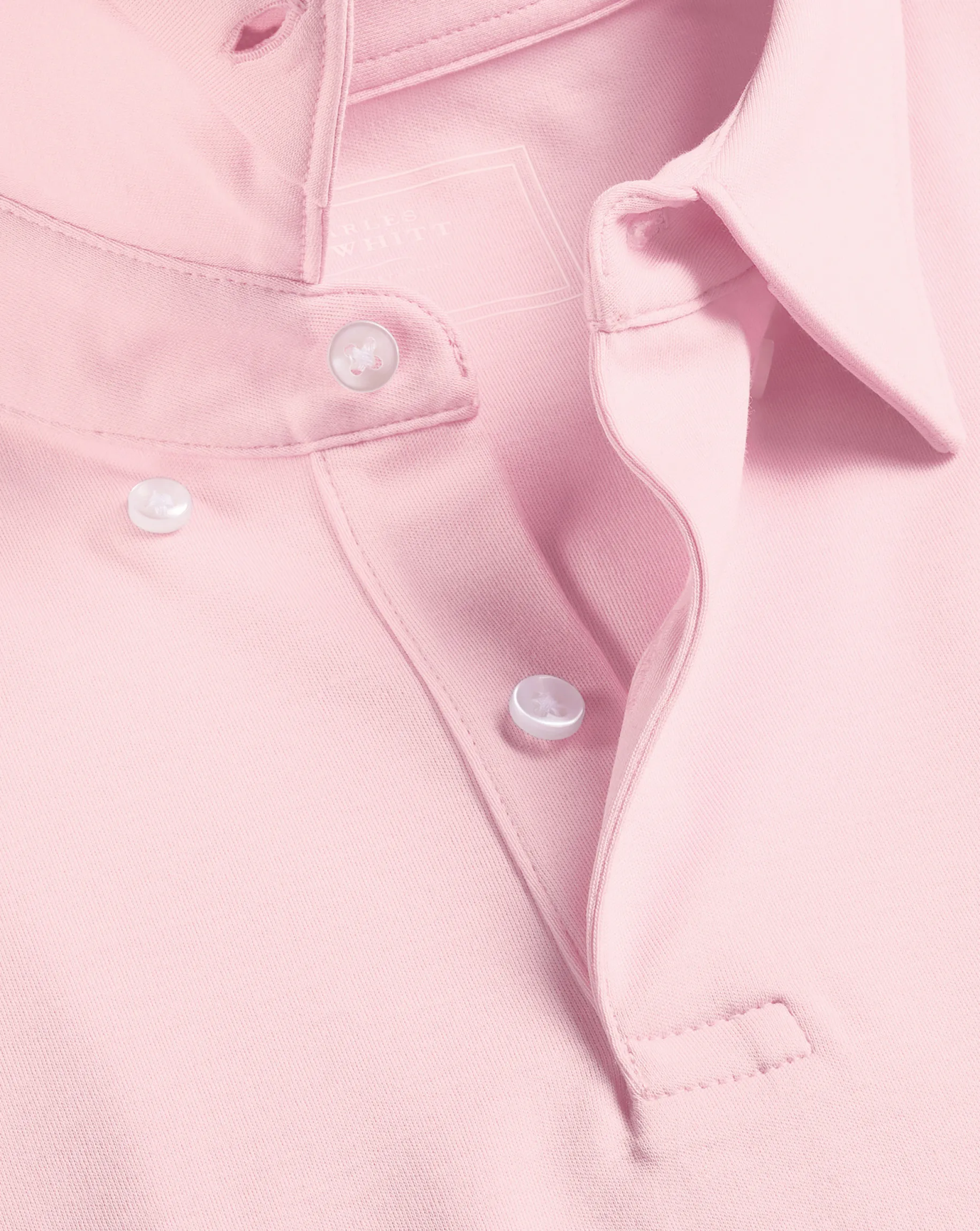 Pink Shirts|Short Sleeve polos<Charles Tyrwhitt Smart Jersey Polo - Light Pink