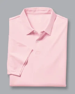 Pink Shirts|Short Sleeve polos<Charles Tyrwhitt Smart Jersey Polo - Light Pink