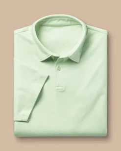 Smart polos|green<Charles Tyrwhitt Smart Jersey Polo - Light Green