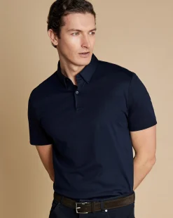 Blue Shirts|Smart polos<Charles Tyrwhitt Smart Jersey Polo - Navy