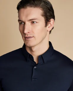 Blue Shirts|Smart polos<Charles Tyrwhitt Smart Jersey Polo - Navy