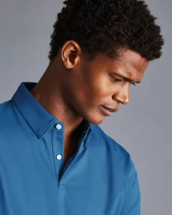 Shirt Sale|Polos<Charles Tyrwhitt Smart Jersey Polo - Ocean Blue