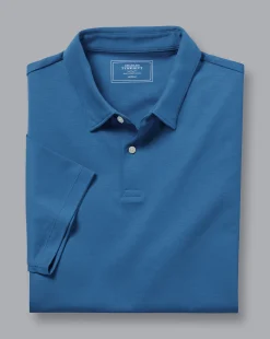 Shirt Sale|Polos<Charles Tyrwhitt Smart Jersey Polo - Ocean Blue