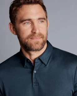 Blue Shirts|Blue<Charles Tyrwhitt Smart Jersey Polo - Petrol Blue