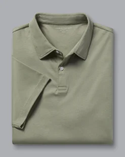 Shirt Sale|Polos<Charles Tyrwhitt Smart Jersey Polo - Sage Green Light Sage Green