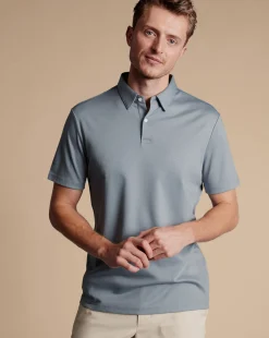 Smart polos|Grey<Charles Tyrwhitt Smart Jersey Polo - Silver