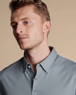 Smart polos|Grey<Charles Tyrwhitt Smart Jersey Polo - Silver