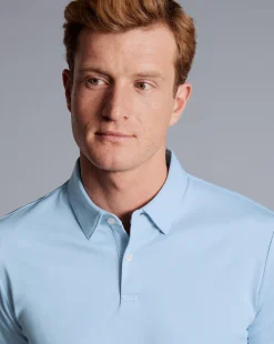 Blue Shirts|Blue<Charles Tyrwhitt Smart Jersey Polo - Blue Sky