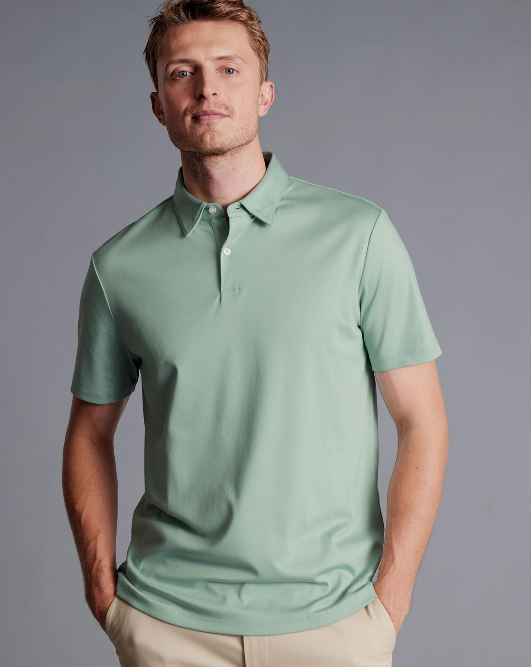 Shirt Sale|Polos<Charles Tyrwhitt Smart Jersey Polo - Spearmint