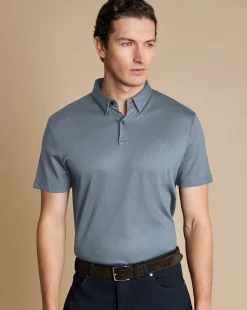 Blue Shirts|Smart polos<Charles Tyrwhitt Smart Jersey Polo - Steel Blue