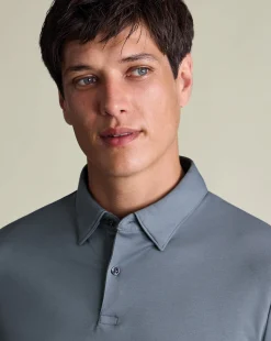 Blue Shirts|Smart polos<Charles Tyrwhitt Smart Jersey Polo - Steel Blue
