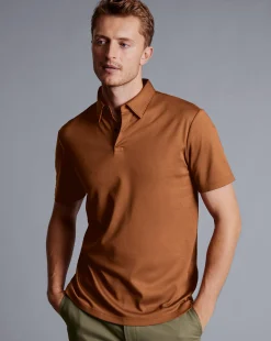 Shirt Sale|Polos<Charles Tyrwhitt Smart Jersey Polo - Toffee