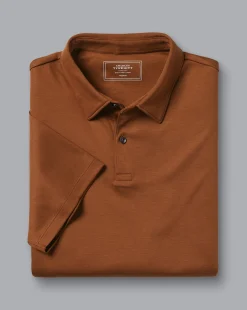Shirt Sale|Polos<Charles Tyrwhitt Smart Jersey Polo - Toffee
