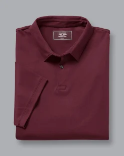 Short Sleeve polos|Polos<Charles Tyrwhitt Smart Jersey Polo - Wine