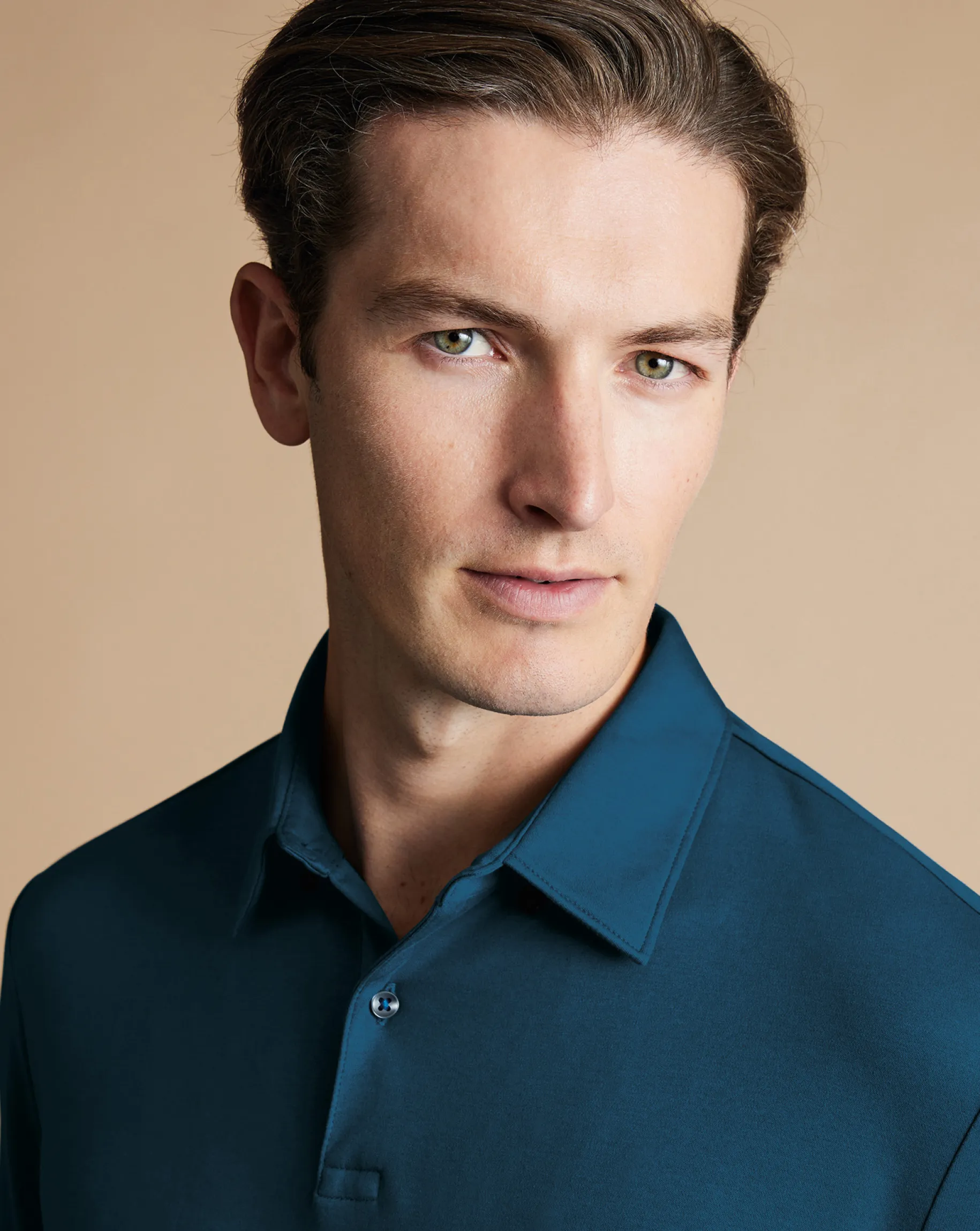 Blue Shirts|Smart polos<Charles Tyrwhitt Smart Long Sleeve Jersey Polo - Blue Turquoise