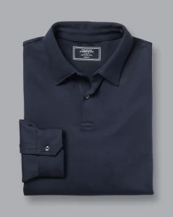 Blue Shirts|Smart polos<Charles Tyrwhitt Smart Long Sleeve Jersey Polo - Navy