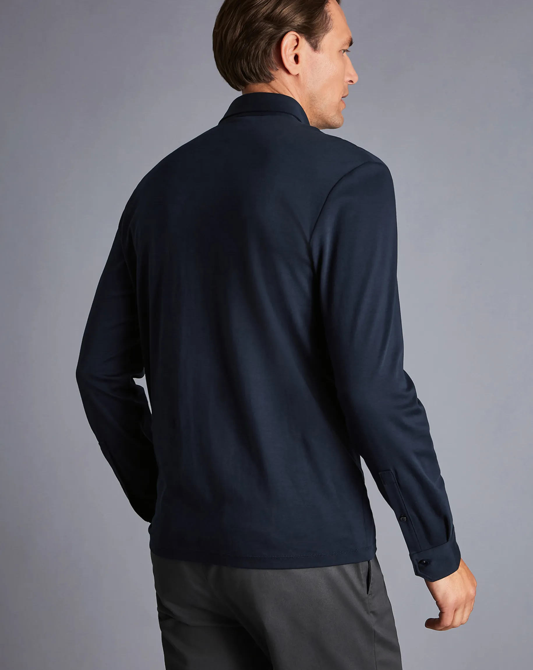 Blue Shirts|Smart polos<Charles Tyrwhitt Smart Long Sleeve Jersey Polo - Navy