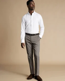 Smart Pants|Brown Pants<Charles Tyrwhitt Smart Stretch Texture Pants - Mocha
