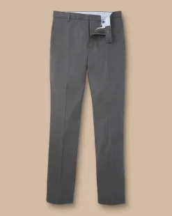 Grey Pants|Smart Pants<Charles Tyrwhitt Smart Stretch Texture Pants - Grey Charcoal