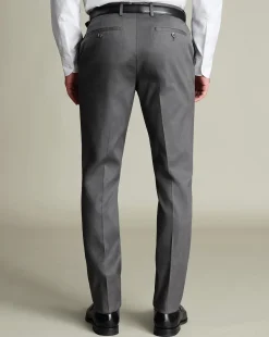 Grey Pants|Smart Pants<Charles Tyrwhitt Smart Stretch Texture Pants - Grey Charcoal