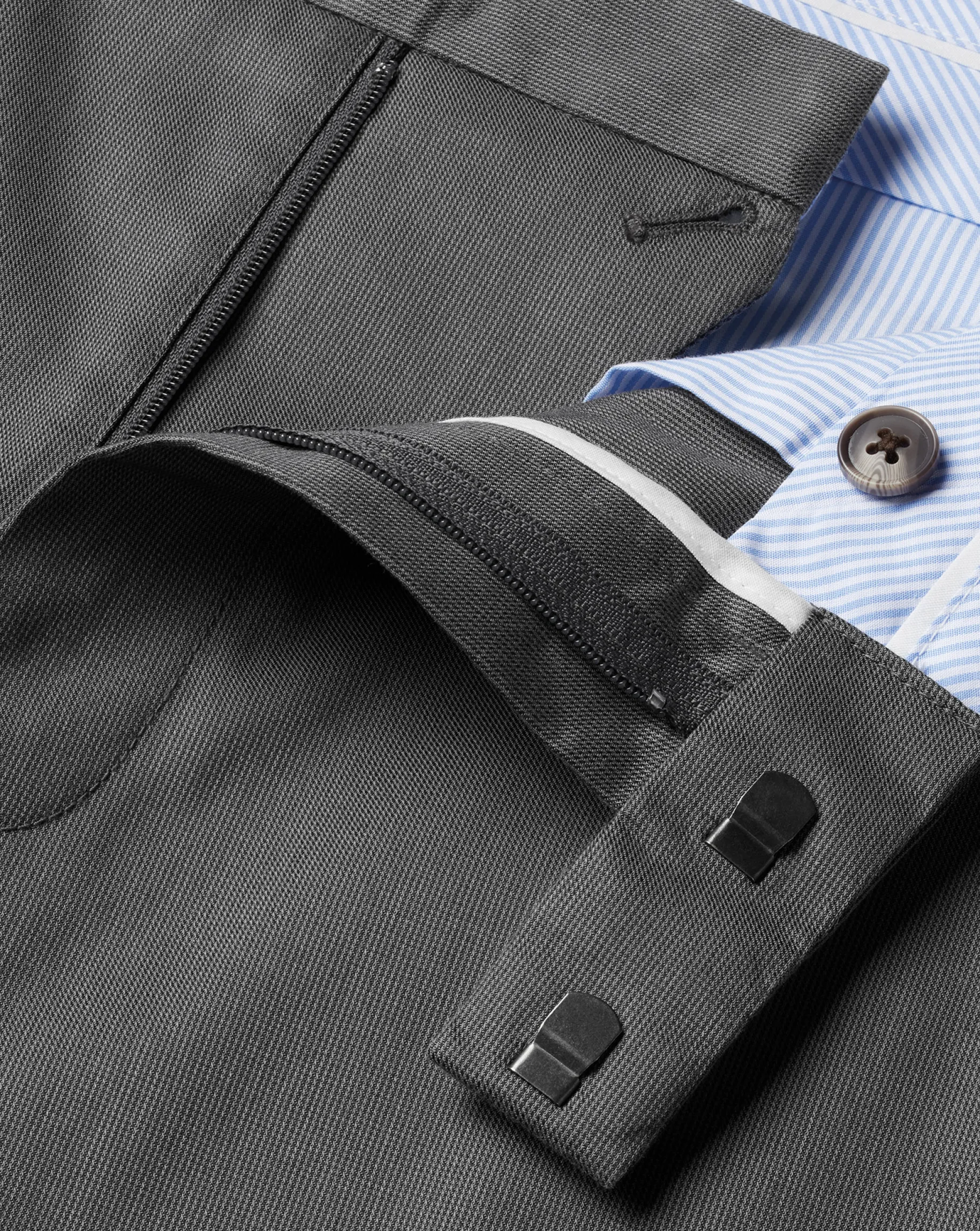 Grey Pants|Smart Pants<Charles Tyrwhitt Smart Stretch Texture Pants - Grey Charcoal