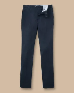 Smart Pants|Blue Pants<Charles Tyrwhitt Smart Stretch Texture Pants - Denim Blue