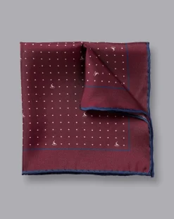 Accessories<Charles Tyrwhitt Spot Print Pocket Square - Cherry Pink and Stone Cherry Pink & Stone
