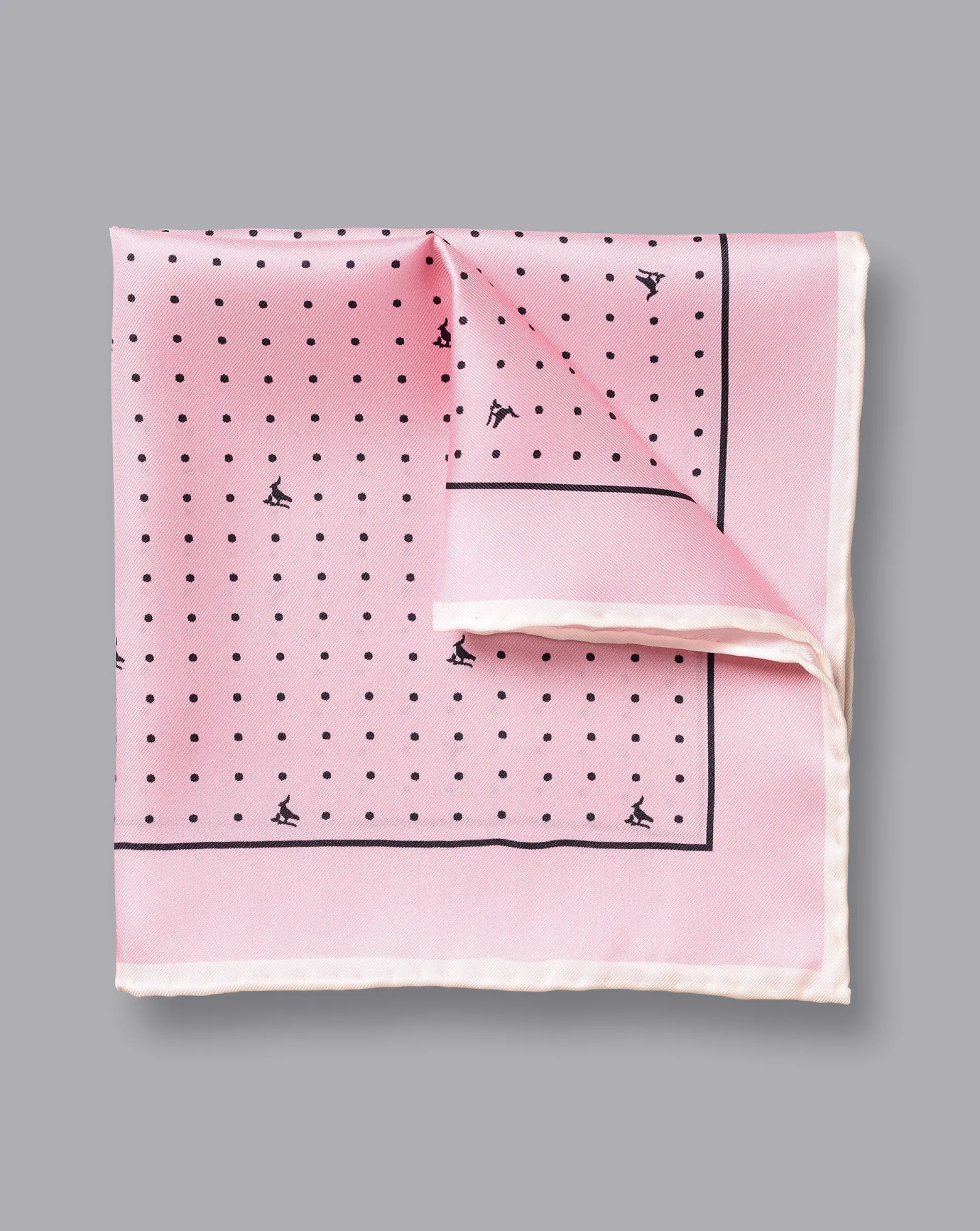 Accessories<Charles Tyrwhitt Spot Print Pocket Square - Pink and Navy