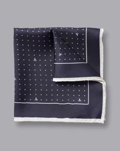 Accessories<Charles Tyrwhitt Spot Print Pocket Square - Ink Blue