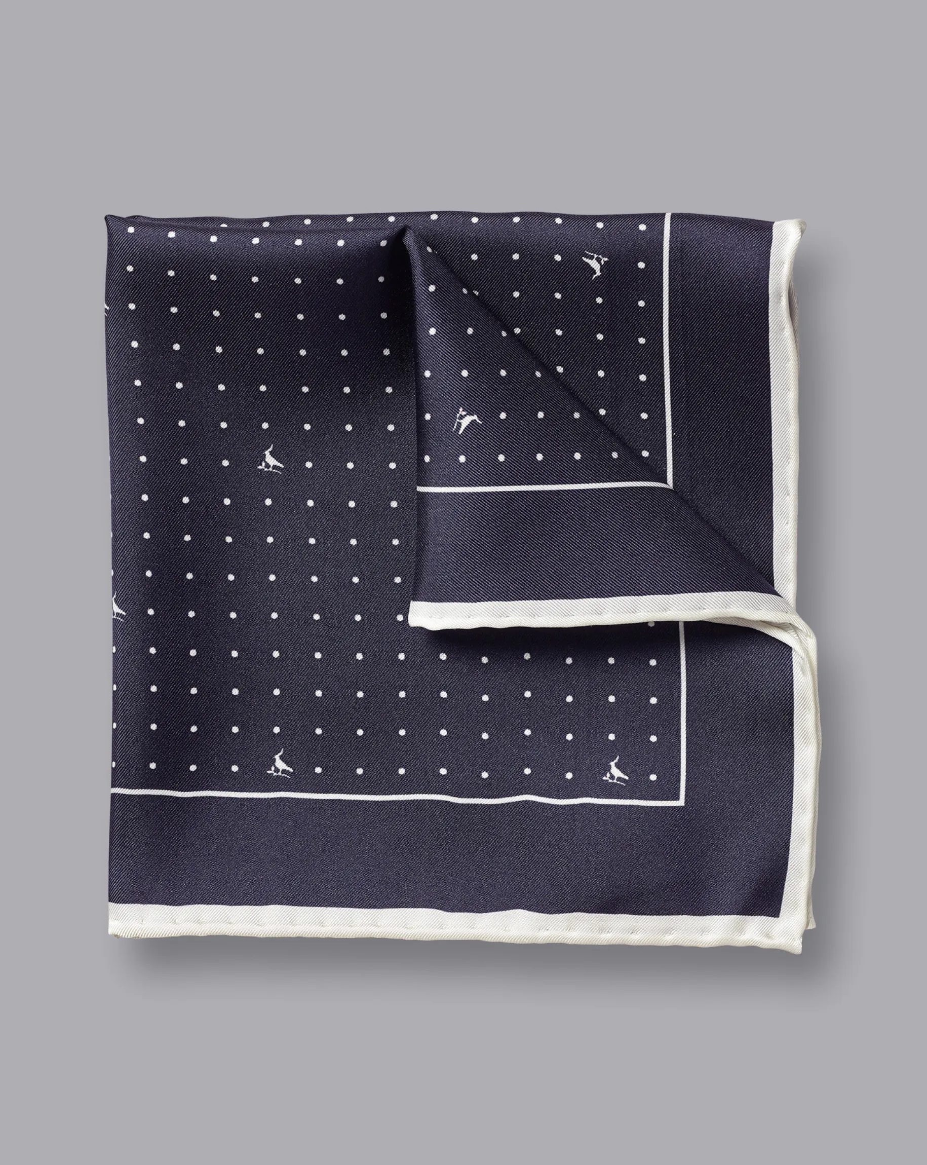 Accessories<Charles Tyrwhitt Spot Print Pocket Square - Ink Blue