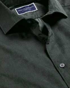 Business Casual Shirts|Casual Shirts<Charles Tyrwhitt Spread Collar Corduroy Shirt - Sage Green