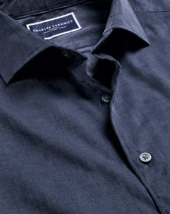 Business Casual Shirts|Casual Shirts<Charles Tyrwhitt Spread Collar Corduroy Shirt - Heather Blue