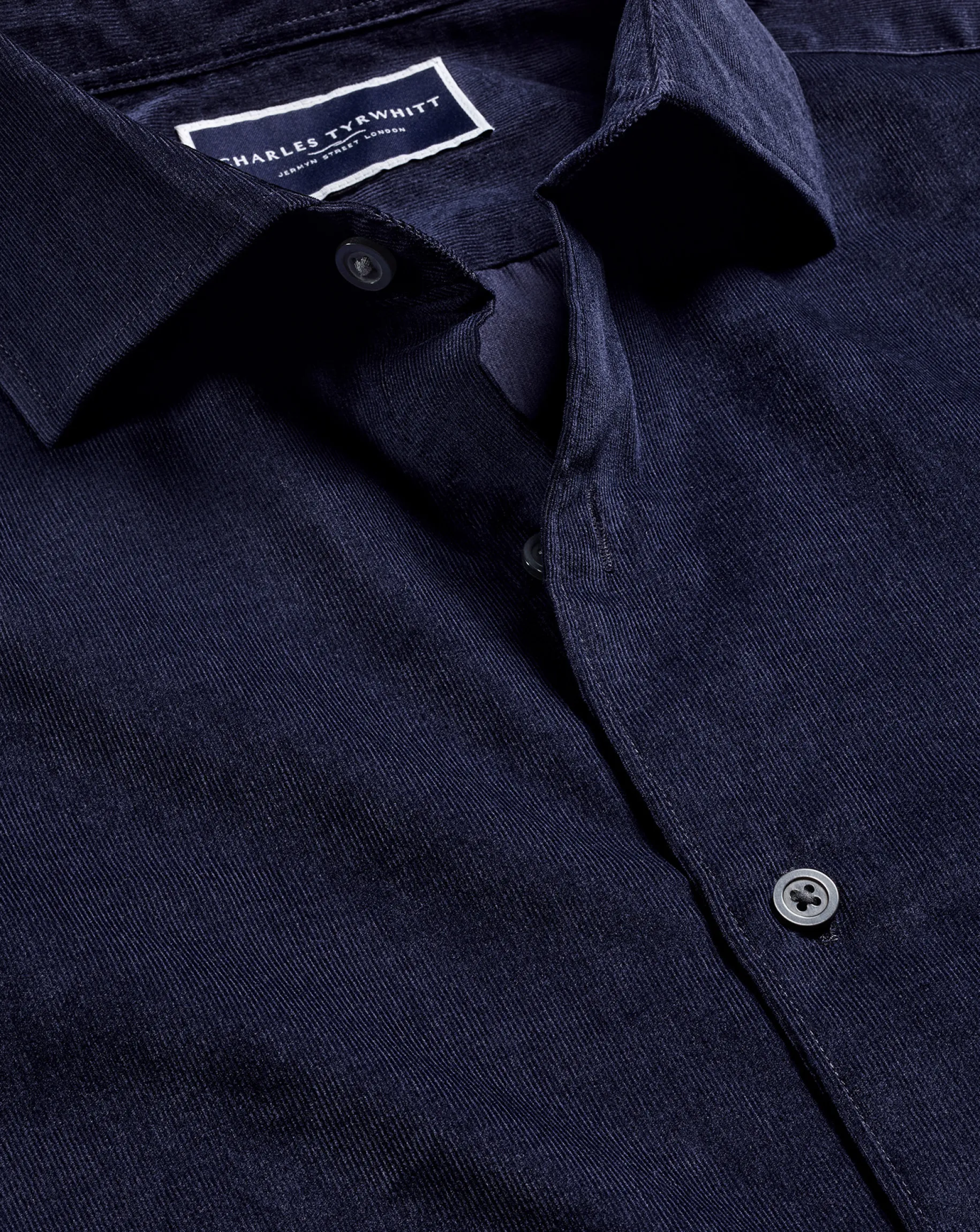 Business Casual Shirts|Casual Shirts<Charles Tyrwhitt Spread Collar Corduroy Shirt - French Blue