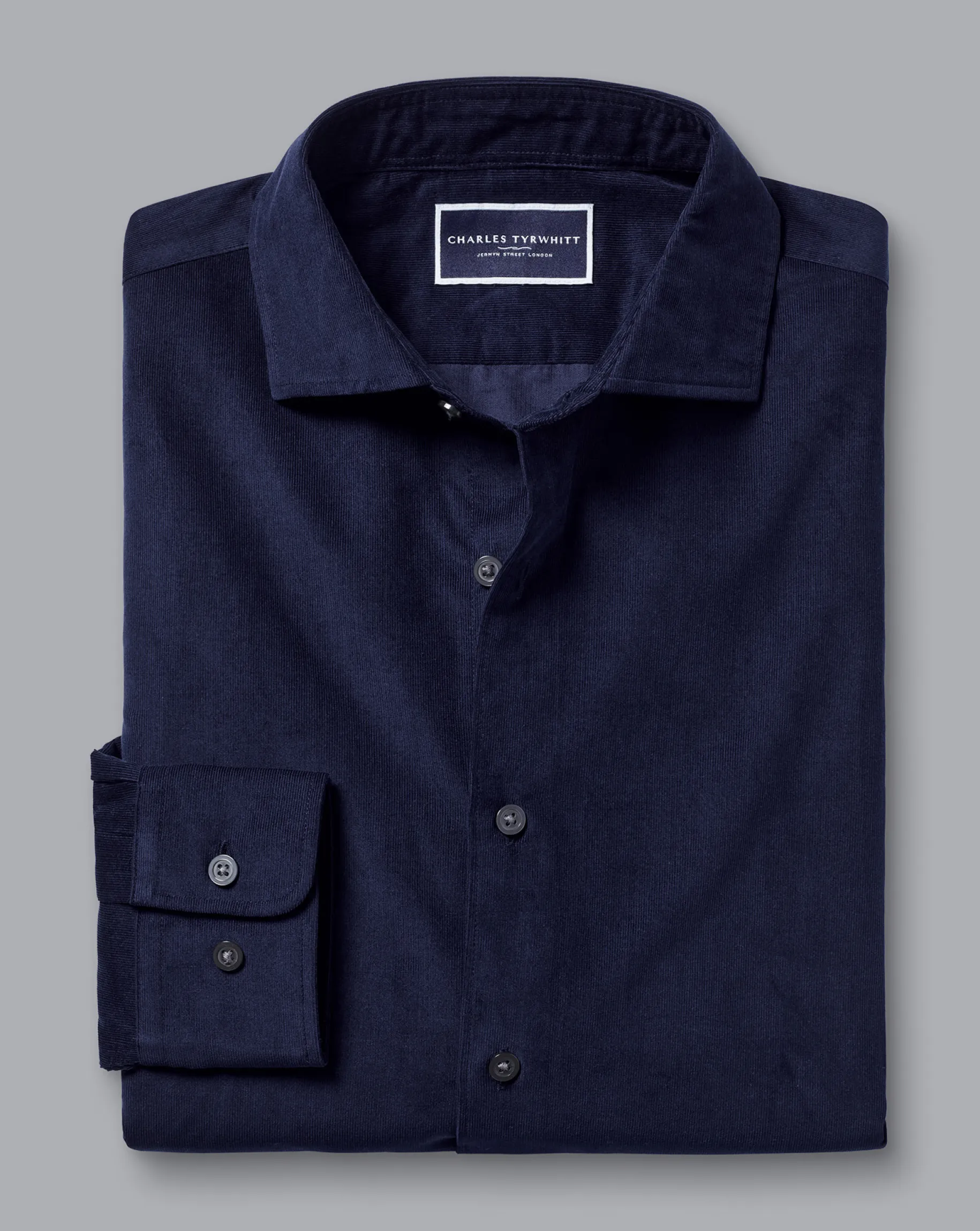 Business Casual Shirts|Casual Shirts<Charles Tyrwhitt Spread Collar Corduroy Shirt - French Blue
